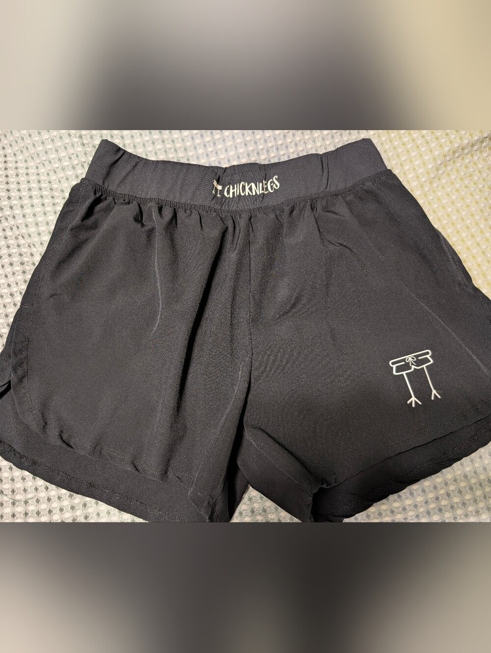 Men's Chicknlegs Black 4" Half Split Running Shorts, Size Medium, EUC